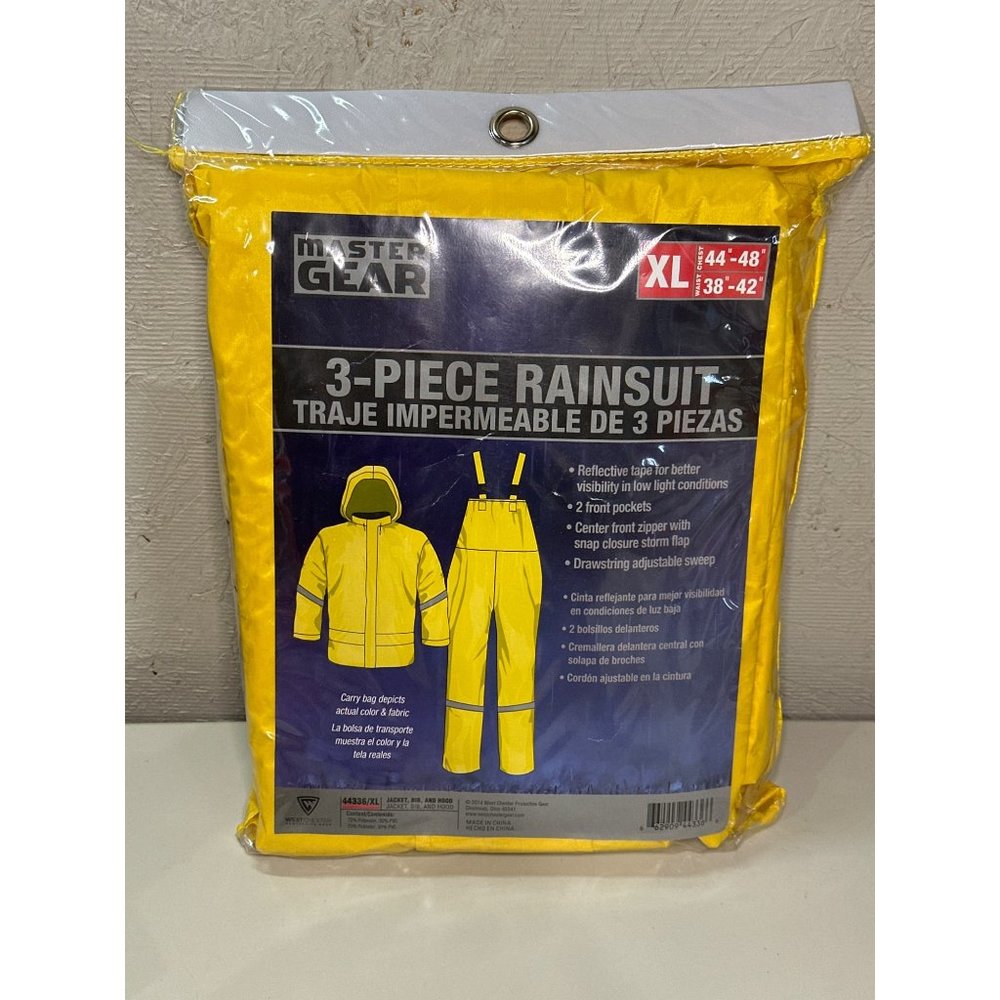 XL Westchester Master Gear Rainsuit 3-Piece with Reflective Tape, Jacket, Hood